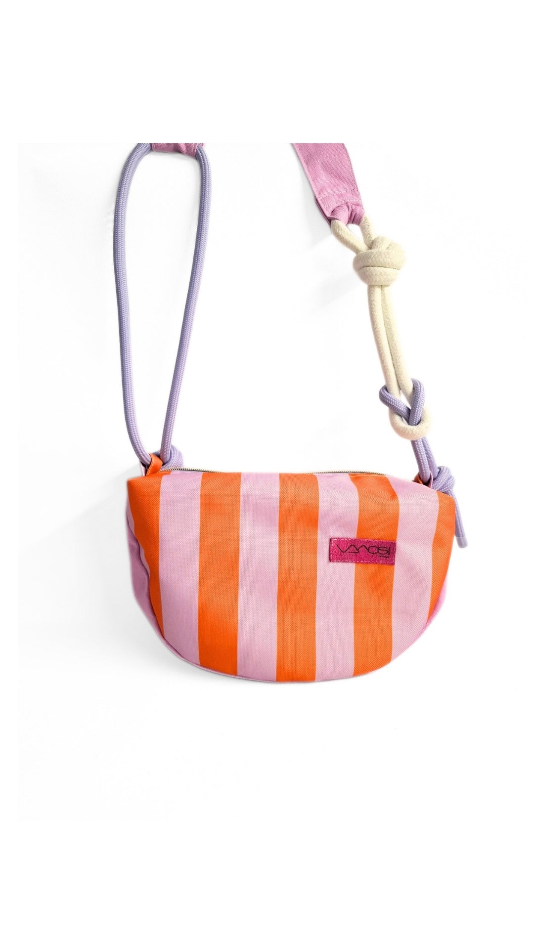 Korábbi crossbody-narancs/lila csíkos