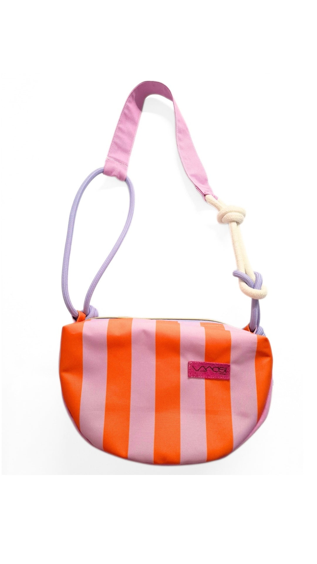 Korábbi crossbody-narancs/lila csíkos
