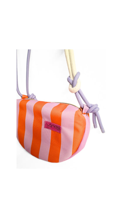 Korábbi crossbody-narancs/lila csíkos